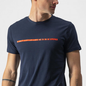 Tricou casual Castelli Ventaglio Tee, Bleumarin/Rosu, L - Img 3