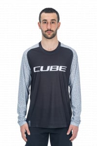 TRICOU CICLISM CUBE VERTEX ROUND NECK JERSEY L/S GREY-BLACK XL - Img 2