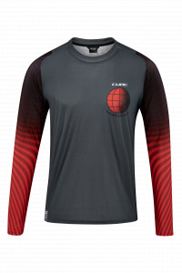TRICOU CICLISM CUBE VERTEX ROUND NECK JERSEY L/S GREY RED S
