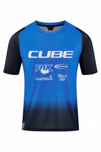 TRICOU CICLISM CUBE VERTEX ROUND NECK JERSEY X ACTIONTEAM S/S BLACK BLUE XL