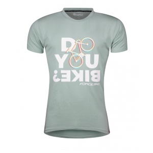 Tricou ciclism Force Bike, gri/verde, XS