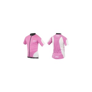 Tricou ciclism Force Kid Star roz/alb 154-164 cm