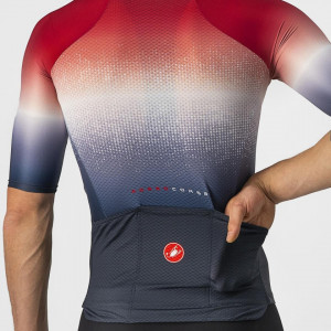 Tricou cu maneca scurta Castelli Aero Race 6.0, Rosu/Alb/Bleumarin, XXL - Img 4