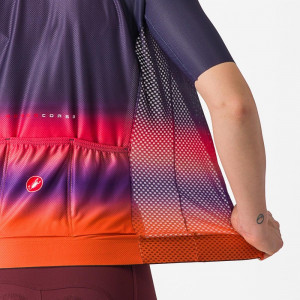 Tricou cu maneca scurta Castelli Climbers 4.0 W, de dama, Bleumarin/Magenta/Portocaliu, XS - Img 4