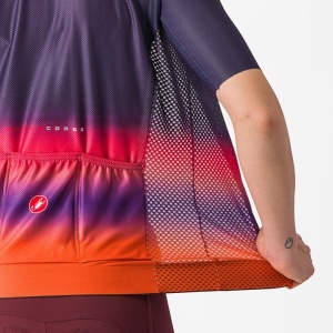 Tricou cu maneca scurta Castelli Climbers 4.0 W de dama Bleumarin/Magenta/Portocaliu S - Img 4