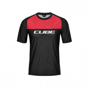 TRICOU CUBE EDGE ROUND NECK JERSEY S/S BLACK RED L