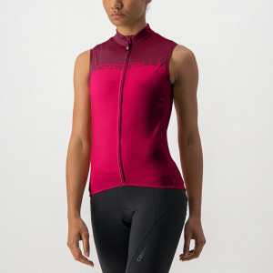 Tricou fara maneci Castelli Velocissima SL, de dama, Rosu/Visiniu, L