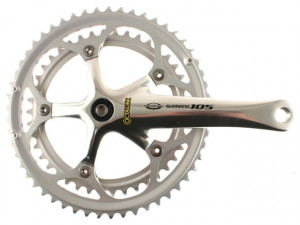 ANGRENAJ PEDALIER SHIMANO 105 FC-5502-S 52X39T BRAT 175MM PT. 9 VIT. PE SPATE OCTALINK & HOLLOWTECH ARGINTIU AMBALAT IND.