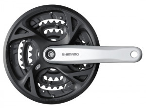 ANGRENAJ PEDALIER SHIMANO ACERA FC-M371-S 44X32X22T BRAT 170MM PT. 9 VIT. PE SPATE COMPATIBIL CHAINCASE W/CG (INTEGRATED TYPE) INCL. SURUBURI DE FIXARE SHIMANO LOGO ARGINTIU AMBALAT IND.