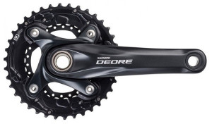 ANGRENAJ PEDALIER SHIMANO DEORE FC-M615-L 38X24T BRAT 170MM PT. 10 VIT. PE SPATE CONSTRUCTIE 2-PIECE INCL. BUTUC PEDALIER INCOMPATIBIL CHAINCASE FARA CG NEGRU AMBALAT IND.