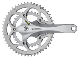 ANGRENAJ PEDALIER SHIMANO SORA FC-R345-S 50X34T BRAT 175MM PT. 9 VIT. PE SPATE OCTALINK FARA CG ARGINTIU AMBALAT IND.