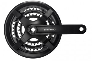 ANGRENAJ PEDALIER SHIMANO TOURNEY FC-TY301 42X34X24T BRAT 175MM PT. 6/7/8 VIT. PE SPATE CU CG COMPATIBIL CHAINCASE SURUBURI NEGRU AMBALAT IND.