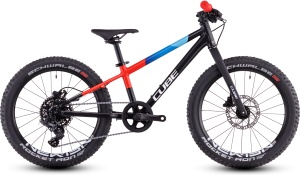 BICICLETA CUBE REACTION 200 PRO BLACK BLUE RED 2025 roti 20" - Img 1