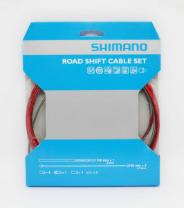 CABLU DE SCHIMBATOR SET SHIMANO ROAD PTFE CAMASA SP41 1700MM RED CABLU 1.2MM 2100MM SIL-TEC X 2 CAPAT EXTERIOR X 4 CAPAT EXTERIOR PLASTIC X 1 CAPAT EXTERIOR ALLOY X 1 CAPAT INTERIOR X 2 - Img 2