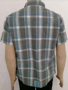 CAMASA SHIMANO TRANSIT CHECK BUTTON UP SHORT SLEEVE AEGEAN BLUE (SS17) - Img 2