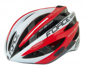 Casca Force Road Junior, alb-rosu, XS-S (48-54 cm)