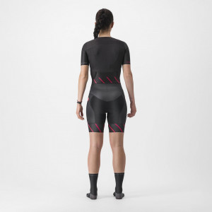 Costum de triatlon cu maneca scurta Castelli Free Sanremo W SS, de dama, Negru/Magenta, S - Img 2