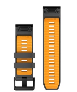 Curea Garmin quickfit 26 - Graphite/Spark Orange Silicone - Img 2