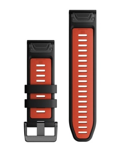 Curea Garmin quickfit 26 - Silicon negru/Flame Red - Img 2