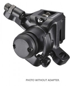 ETRIER FRANA PE DISC SHIMANO BR-M416A-L MECANICA FATA INCL. ADAPTOR PT. STANDARD (RING) PLACUTE RESIN NEGRU VRAC