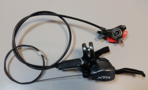 FRANA PE DISC SET ASAMBLAT SHIMANO XTR ST-M966 (L) BR-M965 (F) PT. FURCA STANDARD PLACUTE RESIN FURTUN SM-BH96 900MM VRAC