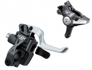 FRANA PE DISC SET ASAMBLAT SHIMANO XTR ST-M975(S) BR-M975(F) PLACUTE METAL SM-BH59 1000MM EXTRA OLIVA SI INSERTIE CONECTARE VRAC