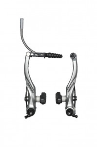 FRANA V-BRAKE SHIMANO ALIVIO BR-T4000 SPATE X-TYPE (SAIBA SUBTIRE IN EXTERIOR) SABOTI S65T SURUBURI 16.0/25.0MM TUBE 90D ARGINTIU AMBALAT IND.