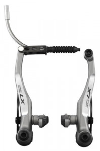 FRANA V-BRAKE SHIMANO DEORE LX BR-T670 FATA X-TYPE (SAIBA SUBTIRE IN EXTERIOR) SABOTI M70CT4 SURUBURI 16.0MM INCL. GHIDAJ CABLU 90 DEG ARGINTIU AMBALAT IND.