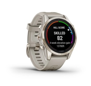 GARMIN Fenix 7S PRO 42mm - Sapphire Solar, Soft Gold, curea Light Sand - Img 4