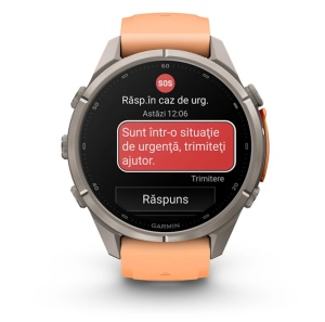 Garmin Fenix 9 Pro - inReach, 43mm Titan cu curea din silicon Shell Pink/Autumn Orange - Img 6