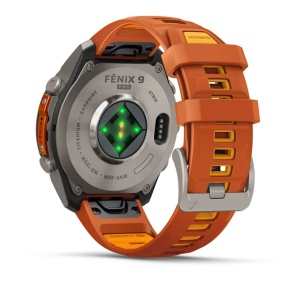 Garmin Fenix 9 Pro - inReach, 47mm Titan cu curea din silicon Autumn Orange/Spark Orange - Img 12