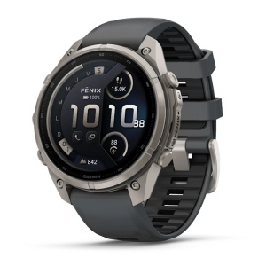 Garmin Fenix 9 Pro - inReach, 47mm Titan, cu curea din silicon Graphite/negru