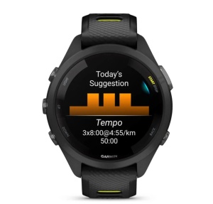 Garmin Forerunner 265S Ramă şi carcasă neagră cu curea din silicon neagră/Amp Yellow - Img 4