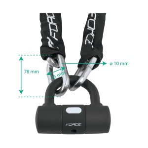 Lacat cu zale Force 100 cm/ 10 mm negru - Img 5