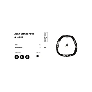 Lacat Luma Alfa Chain Plus 95 cm negru - Img 7