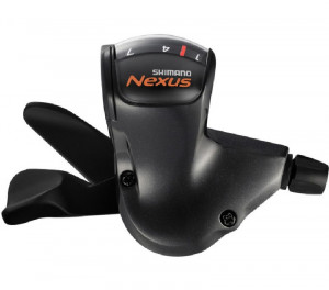 MANETA DE SCHIMBATOR SHIMANO NEXUS SL-7S50 DREAPTA 7 VIT. RAPIDFIRE PLUS CAMASA NEAGRA 2100MM CABLU 2280MM PT. CJ-NX10 NEGRU AMBALAT IND.