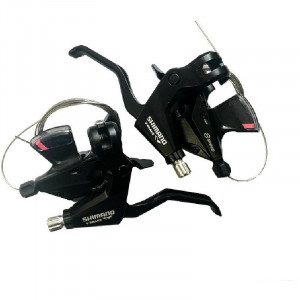 MANETE SCHIMBATOR/FRANA SHIMANO ALTUS ST-M310-L-2 3X8 VIT. CABLU 2050/1800MM SUS O.G.D. PT. V-BRAKE CAMASA DE SCHIMBATOR SP41 NEGRU CAMASA PT. FRANA NEGRU AMBALAT IND.