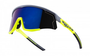 Ochelari Force Sonic, lentila albastra oglinda, gri/fluo - Img 2