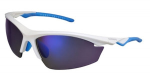 OCHELARI SHIMANO EQX2-PL METALLIC WHITE/LIGHT BLUE LENTILE POLARIZED GREY BLUE MIRROR LENTILE ADD. BLUE/CLEAR (16)