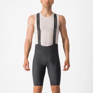 Pantaloni scurti cu bretele Castelli Espresso, Gri Inchis, L