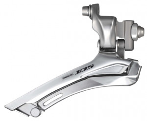SCHIMBATOR FATA SHIMANO 105 FD-5700-S DUBLU PT. 10 VIT. PE SPATE BRAZED-ON ARGINTIU AMBALAT IND.