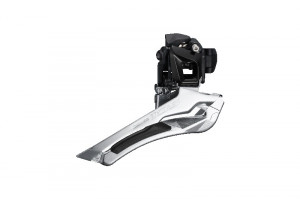 SCHIMBATOR FATA SHIMANO 105 FD-5801-L DUBLU PT. 11 VIT. PE SPATE DOWN SWING COLIER 31.8MM (INCL. ADAPTOR 28.6MM) UNGHI CS 61-66 CL 43.5MM NEGRU AMBALAT IND.