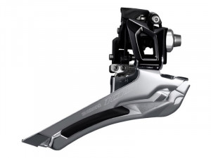 SCHIMBATOR FATA SHIMANO 105 FD-R7000-S DUBLU PT. 11 VIT. PE SPATE TRAGERE DE JOS PRINDERE DIRECTA UNGHI CS 61-66 PT. PINION MARE 46-53T CL 43.5MM ARGINTIU AMBALAT IND.