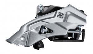 SCHIMBATOR FATA SHIMANO ALTUS FD-M2000 TRIPLU PT. 9 VIT. PE SPATE TOP SWING TRAGERE DUBLA COLIER 34.9MM (INCL. ADAPTOR 31.8MM & 28.6MM) PT. PINION MARE 40T UNGHI CS 66-69 CHAINLINE 50MM AMBALAT IND.
