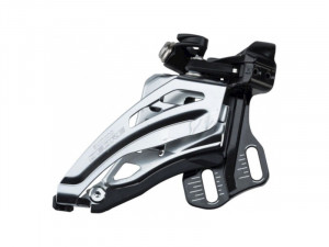 SCHIMBATOR FATA SHIMANO DEORE FD-M6020-E DUBLU PT. 10 VIT. PE SPATE SIDE SWING TRAGERE PRIN FATA PRINDERE E-TYPE FARA BB PLATE UNGHI CS 66-69 PT. PINION MARE 34-38T CL 48.8MM AMBALAT IND.