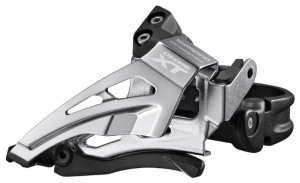 SCHIMBATOR FATA SHIMANO DEORE XT FD-M8025-L DUBLU PT. 2X11 LOW CLAMP TOP SWING TRAGERE DE JOS COLIER 34.9MM (INCL. ADAPTOR 28.6 & 31.8MM) UNGHI CS 66-69 AMBALAT IND.