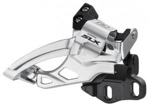 SCHIMBATOR FATA SHIMANO SLX FD-M675-E2 DUBLU PT. 10 VIT. PE SPATE TOP SWING TRAGERE DUBLA E-TYPE UNGHI CS 66-69 PT. 40-38T (DUBLU) FARA BB PLATE & SURUBURI DE FIXARE AMBALAT IND.