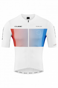 TRICOU CICLISM CUBE TEAMLINE JERSEY S/S WHITE BLUE RED L