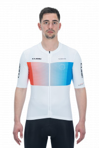 TRICOU CICLISM CUBE TEAMLINE JERSEY S/S WHITE BLUE RED S - Img 2