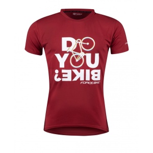 Tricou ciclism Force Bike, rosu, XL